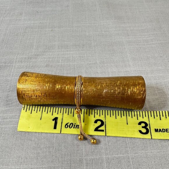 Vintage Revlon Lipstick Case Burnished Gold with Tassels - Picture 3 of 12